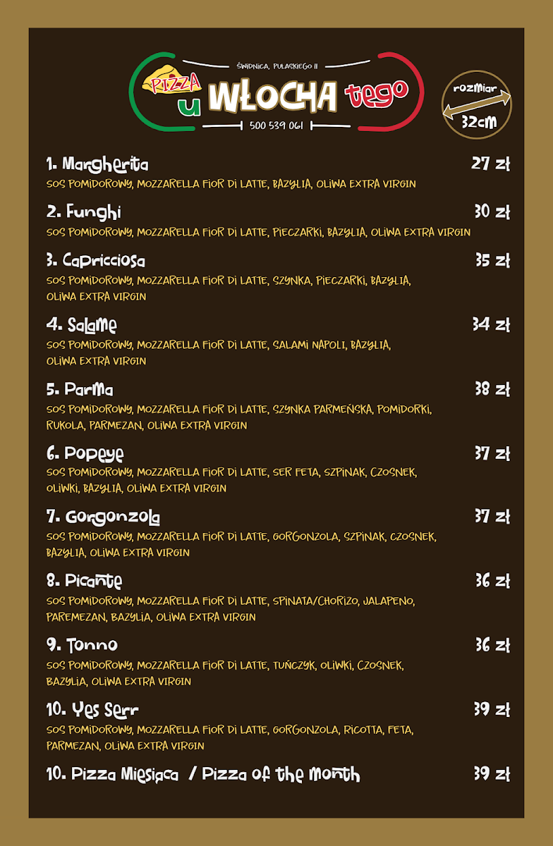 Menu Pizza U Włocha Tego-1